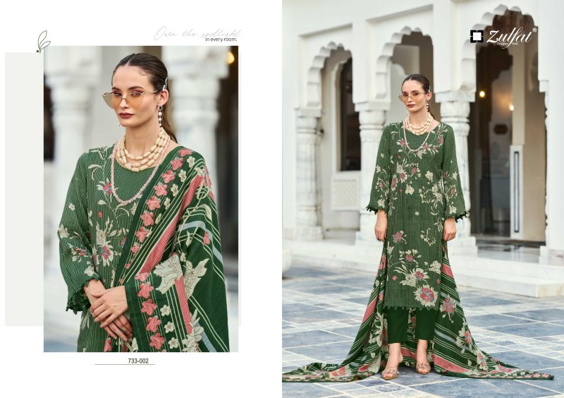 Kohinoor By Zulfat Woollen Pashmina Printed Dress Material 